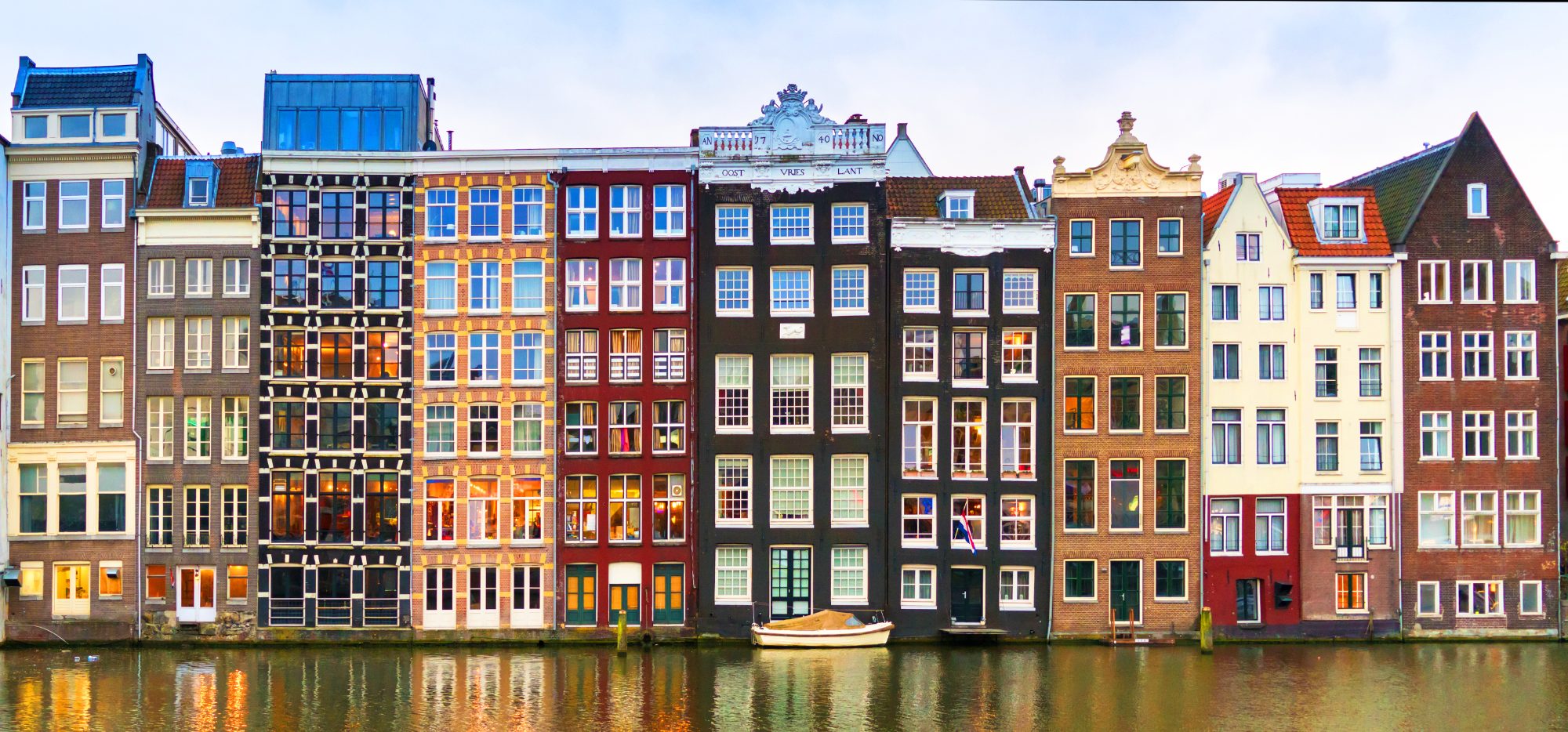 Bootjes op de Amstel in Amsterdam